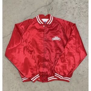 Vintage 90s Smirnoff Men's Satin Varsity Jacket Sz XL Red